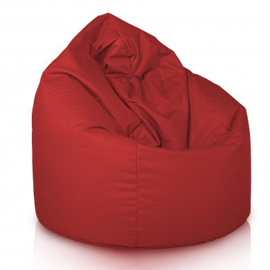 Dark red large bean bag outdoor