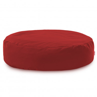 Dark red round pillow outdoor