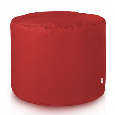Dark red pouf roller outdoor