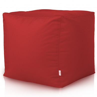 Dark red pouf square outdoor