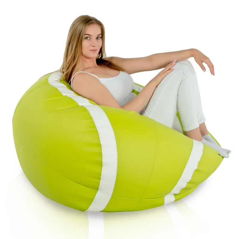 Giant Bean Bag Chair Lime Tennis Ball - Faux Leather – view 6