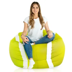 Giant Bean Bag Chair Lime Tennis Ball - Faux Leather – view 3