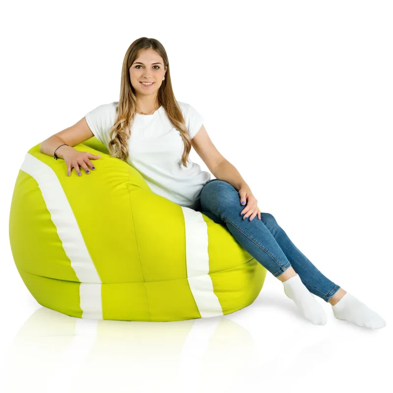 Giant Bean Bag Chair Lime Tennis Ball - Faux Leather – view 2