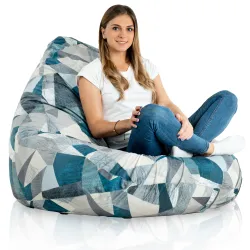 Comfortable abstract bean bag for outdoor relaxation and gatherings