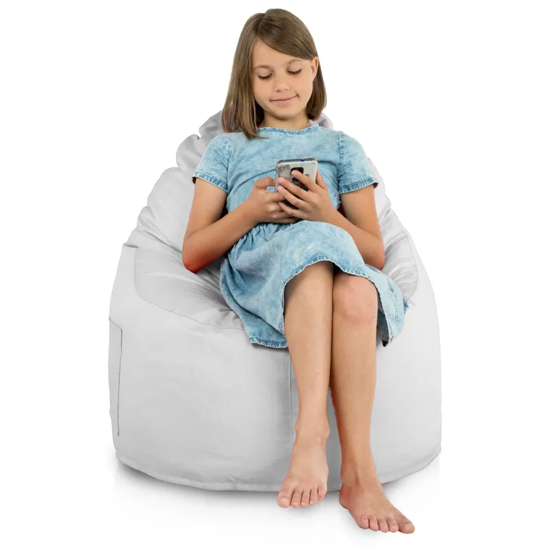 Stylish white bean bag chair Porto for modern outdoor spaces