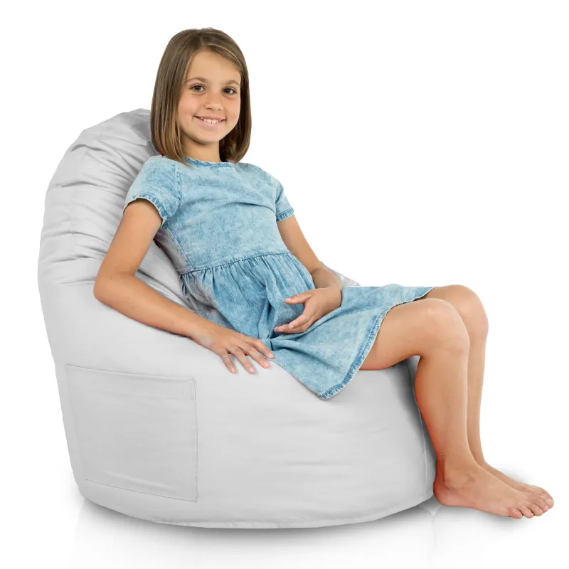 Durable white bean bag chair Porto for outdoor gatherings and parties