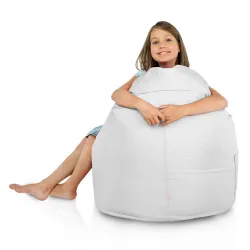 Lightweight white bean bag chair Porto for easy outdoor mobility