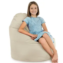 Trendy Porto bean bag chair in soft velvet for stylish living