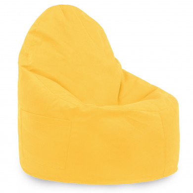 Yellow bean bag chair porto velvet