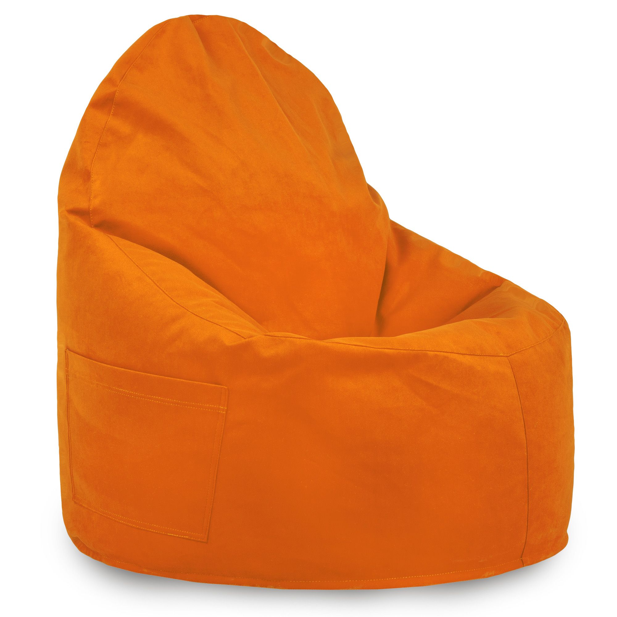 orange velvet bean bag