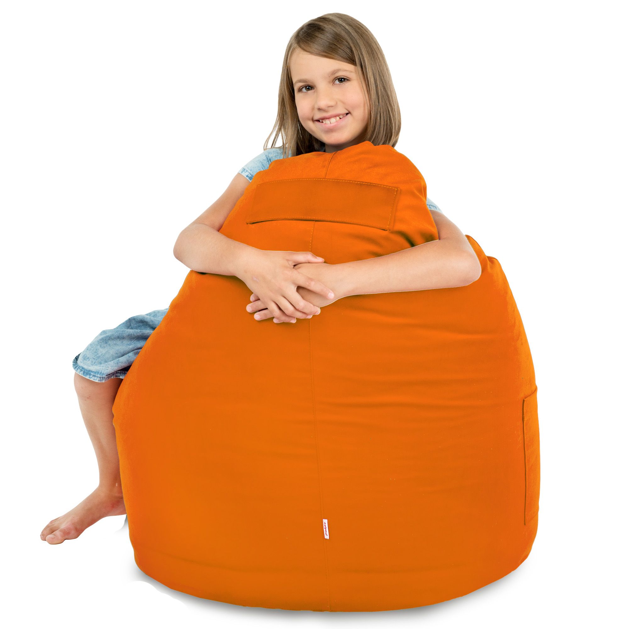 large orange bean bag chair