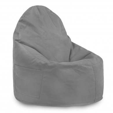 Gray bean bag chair porto velvet