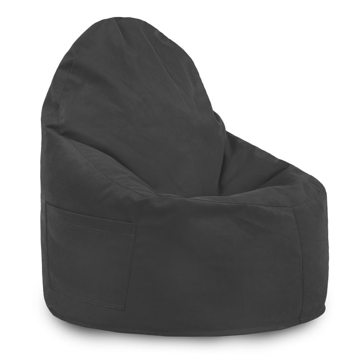 Dark grey bean bag chair porto velvet