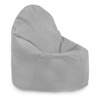 Light gray bean bag chair porto velvet