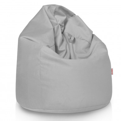 Light gray large bean bag velvet