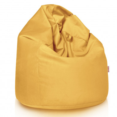 Mustard large bean bag velvet