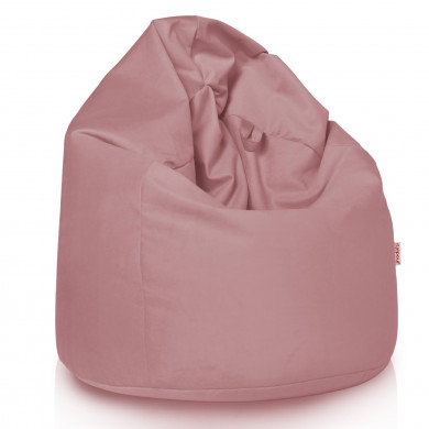 Pastel pink large bean bag velvet