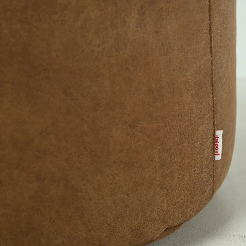 Round Cylinder Pouffe - Premium Genuine Leather – view 5