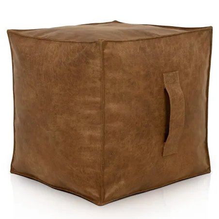 Square Cube Ottoman - Premium Genuine Leather