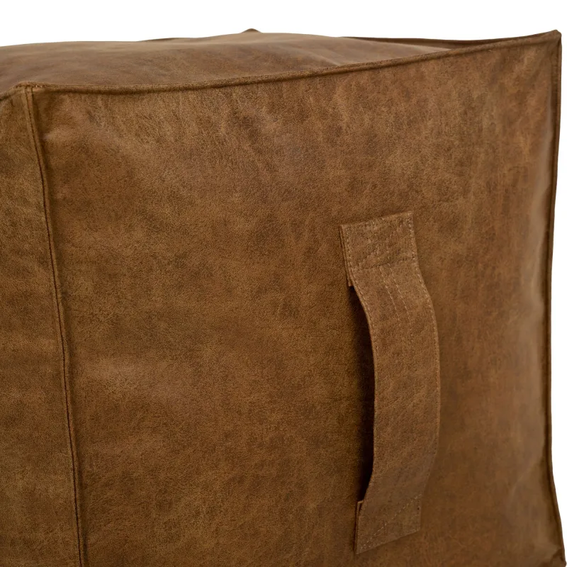 Square Cube Ottoman - Premium Genuine Leather – view 2