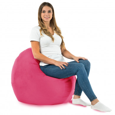 Pink round pillow velvet