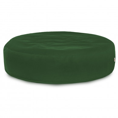 Dark green round pillow velvet