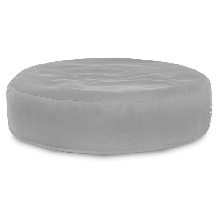 Light gray round pillow velvet