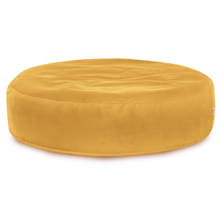 Mustard round pillow velvet