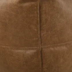 Square Cube Pouf with Stitching - Premium Genuine Leather – view 5