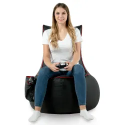 Lightweight black bean bag chair easy to move around