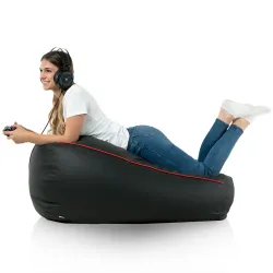Chic black gaming bean bag that enhances the aesthetic of any room