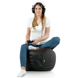 Stylish black gaming pouf to enhance your gaming experience