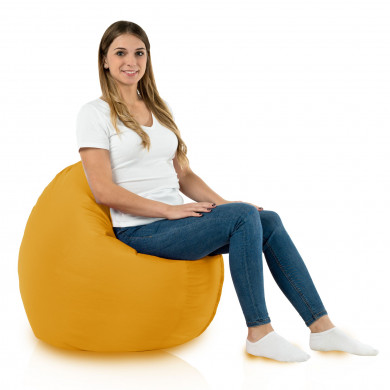 Yellow round pillow outdoor