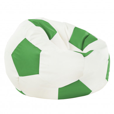 White green football bean bag pu leather