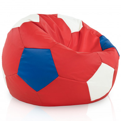 Red football bean bag pu leather