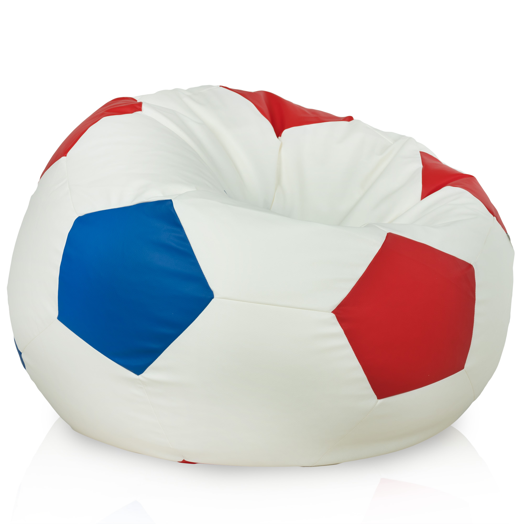 Blue red football bean bag pu leather ITALPOUF