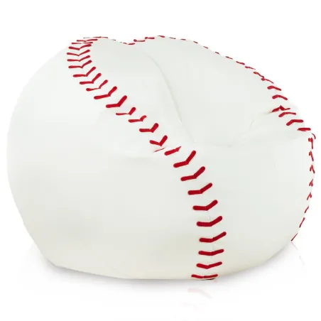 Baseball bean bag with eco-leather cover for stylish seating