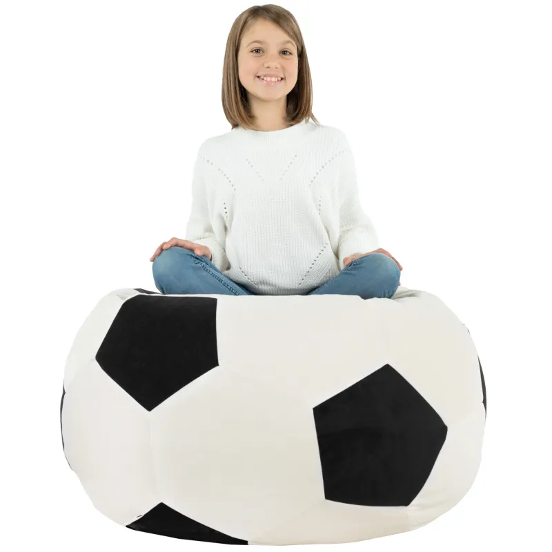 Black football bean bag velvet