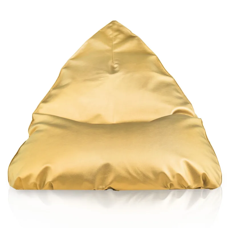 Stylish gold bean bag, perfect for modern living rooms or casual spaces
