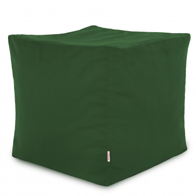 Dark green pouf square velvet