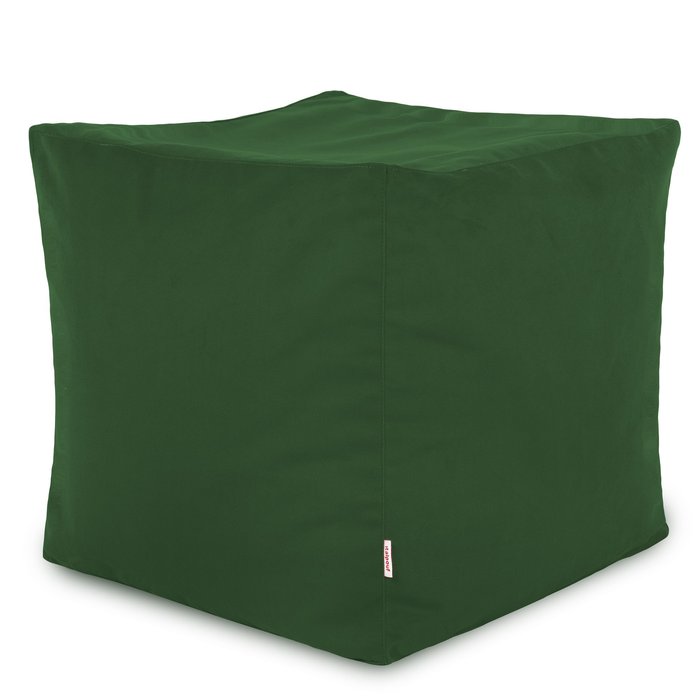 Dark green pouf square velvet