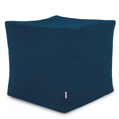 Navy blue pouf square velvet