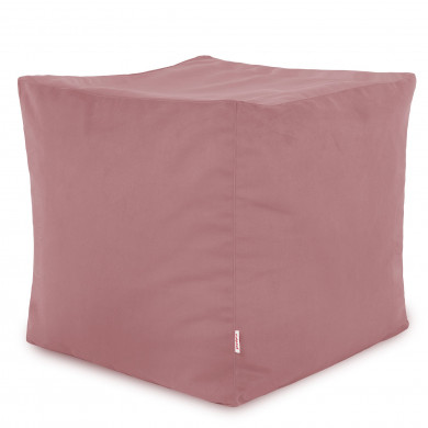 Pastel pink pouf square velvet