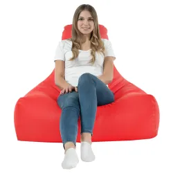Trendy red bean bag chair for stylish indoor and outdoor settings