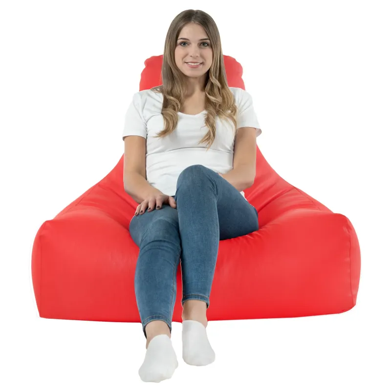 Trendy red bean bag chair for stylish indoor and outdoor settings