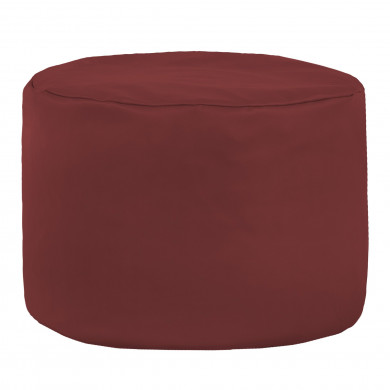Dark red pouf roller pu leather