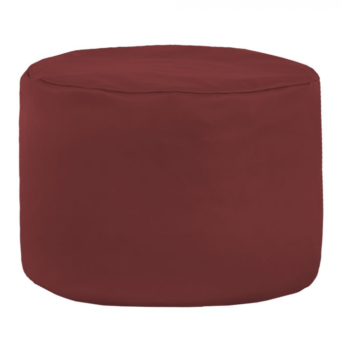 Dark red pouf roller pu leather