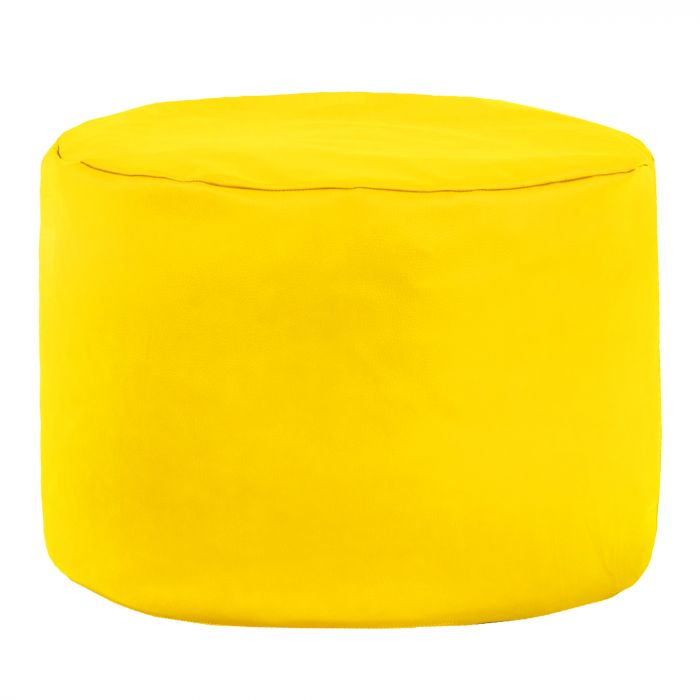 Bright yellow pouf roller pu leather
