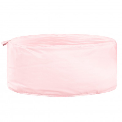 Metallic pink pouf round pu leather