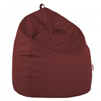 Dark red large bean bag pu leather
